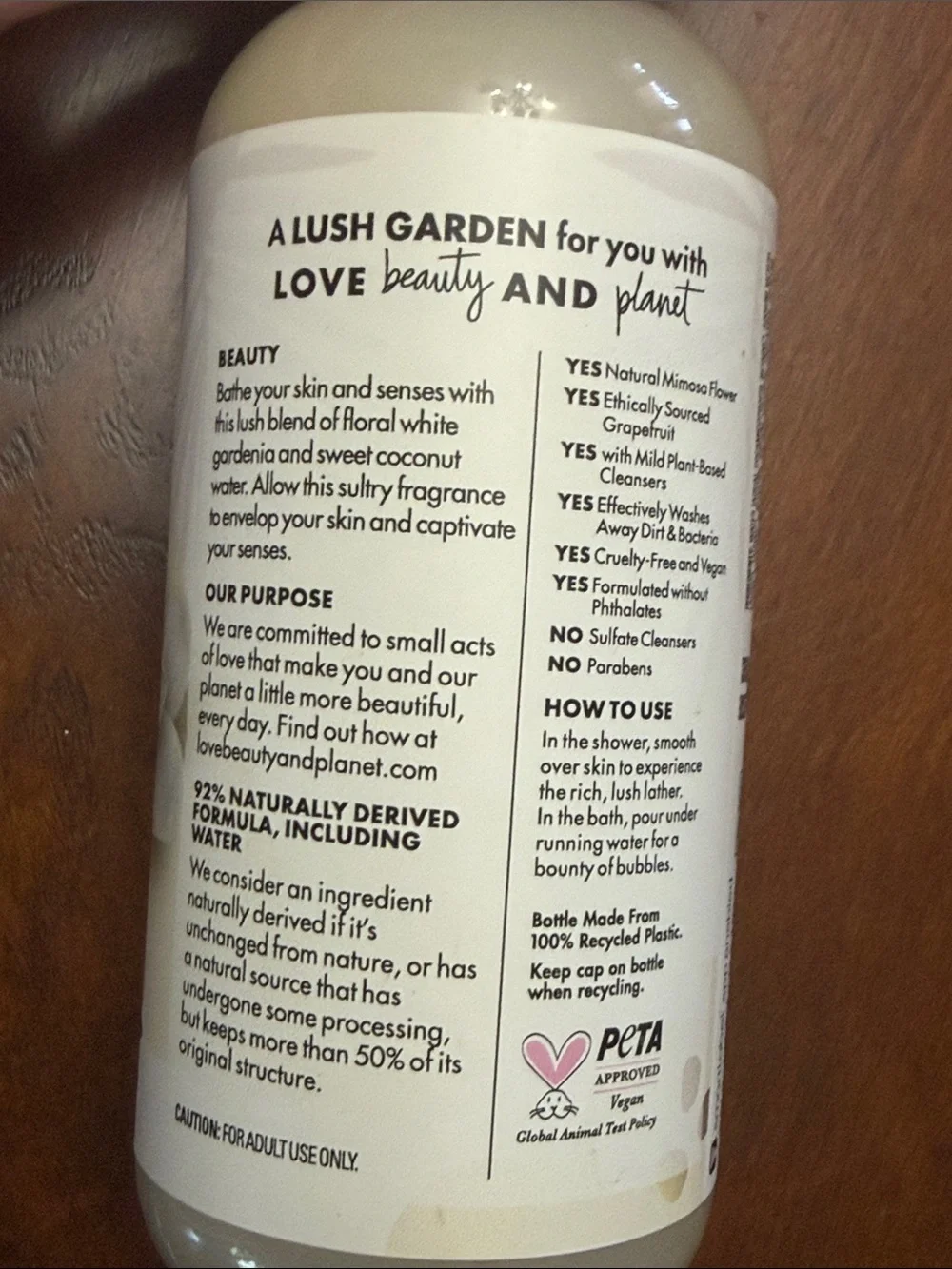 Beloved White Gardenia & Coconut Water Vegan Shower Gel - Cream